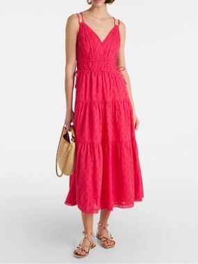 Ulla Johnson Freya Polka-Dot Cotton Dobby Midi Dress